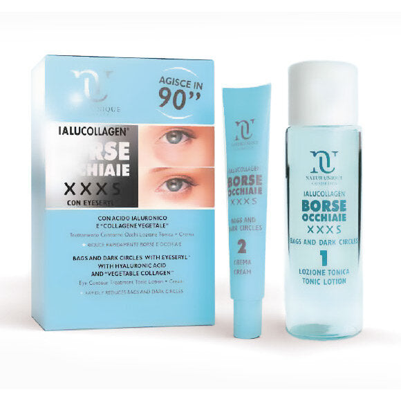 Natur Unique Ialucollagen Borse Occhiaie XXXS trattamento contorno occhi lozione tonica 30ml + crema-2