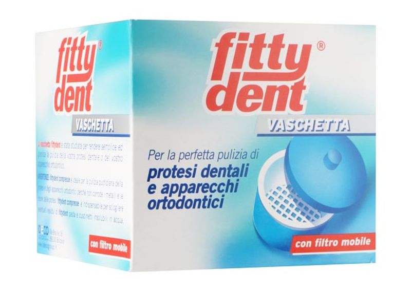 FittyDent Vaschetta per protesi dentali e apparecchi ortodontici-1