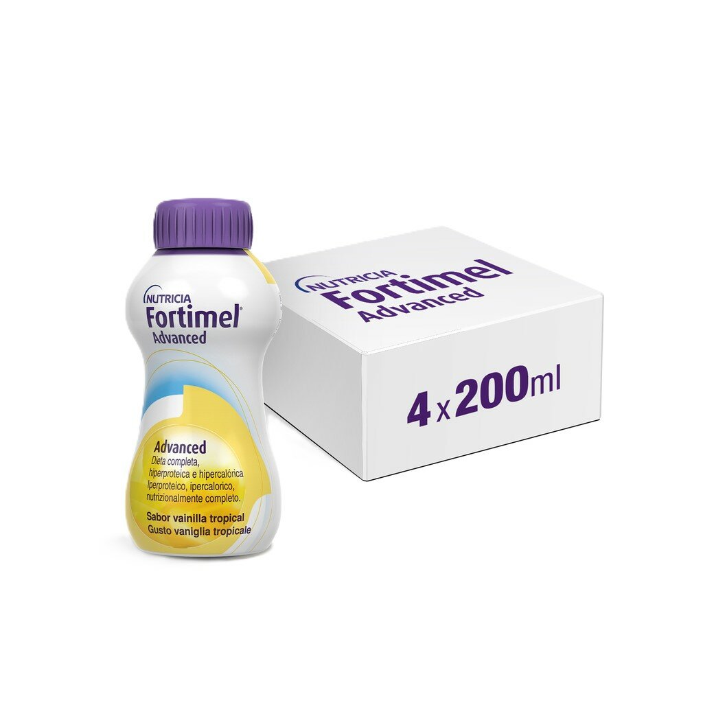 Danone Fortimel Advanced alimento iperproteico 4x200ml gusto vaniglia tropicale-6