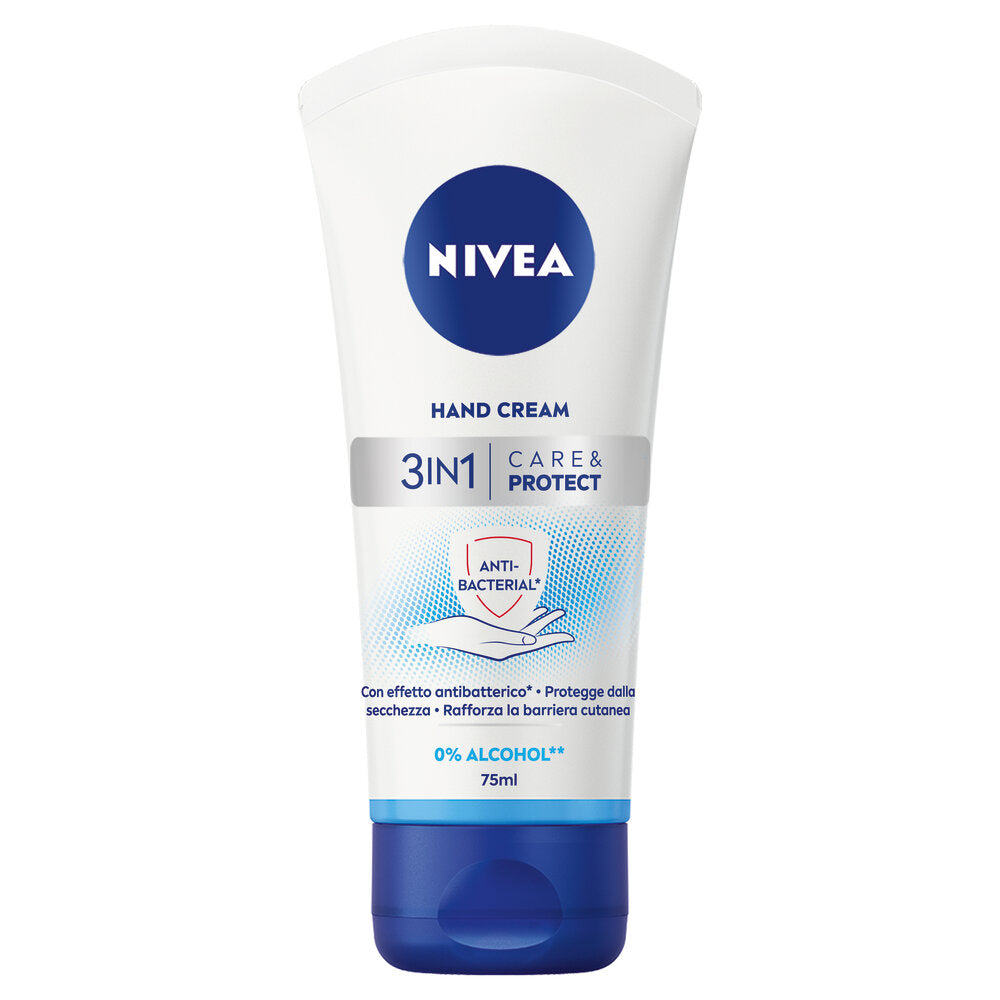 Nivea Crema Mani 3in1 Care & Protect Con Effetto Antibatterico 75ml Crema Antibatterica Mani-5