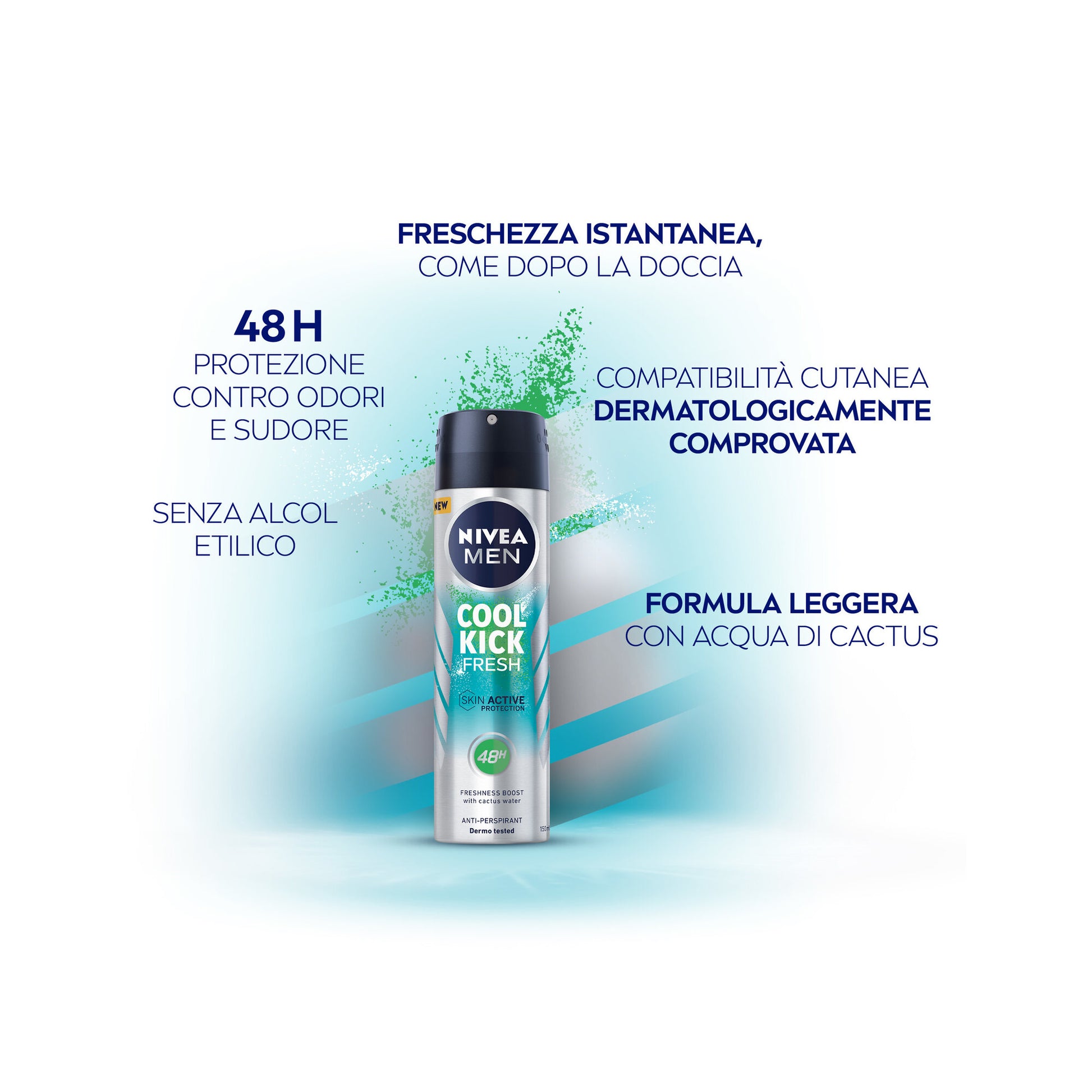 Nivea Men Cool Kick Fresh Deodorante Spray 150ml Antitraspirante Per 48h Di Freschezza-3