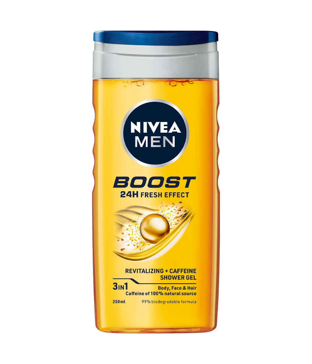Nivea Men Doccia Shampoo Boost Docciaschiuma Uomo Energizzante Per Viso Corpo E Capelli 250ml-1