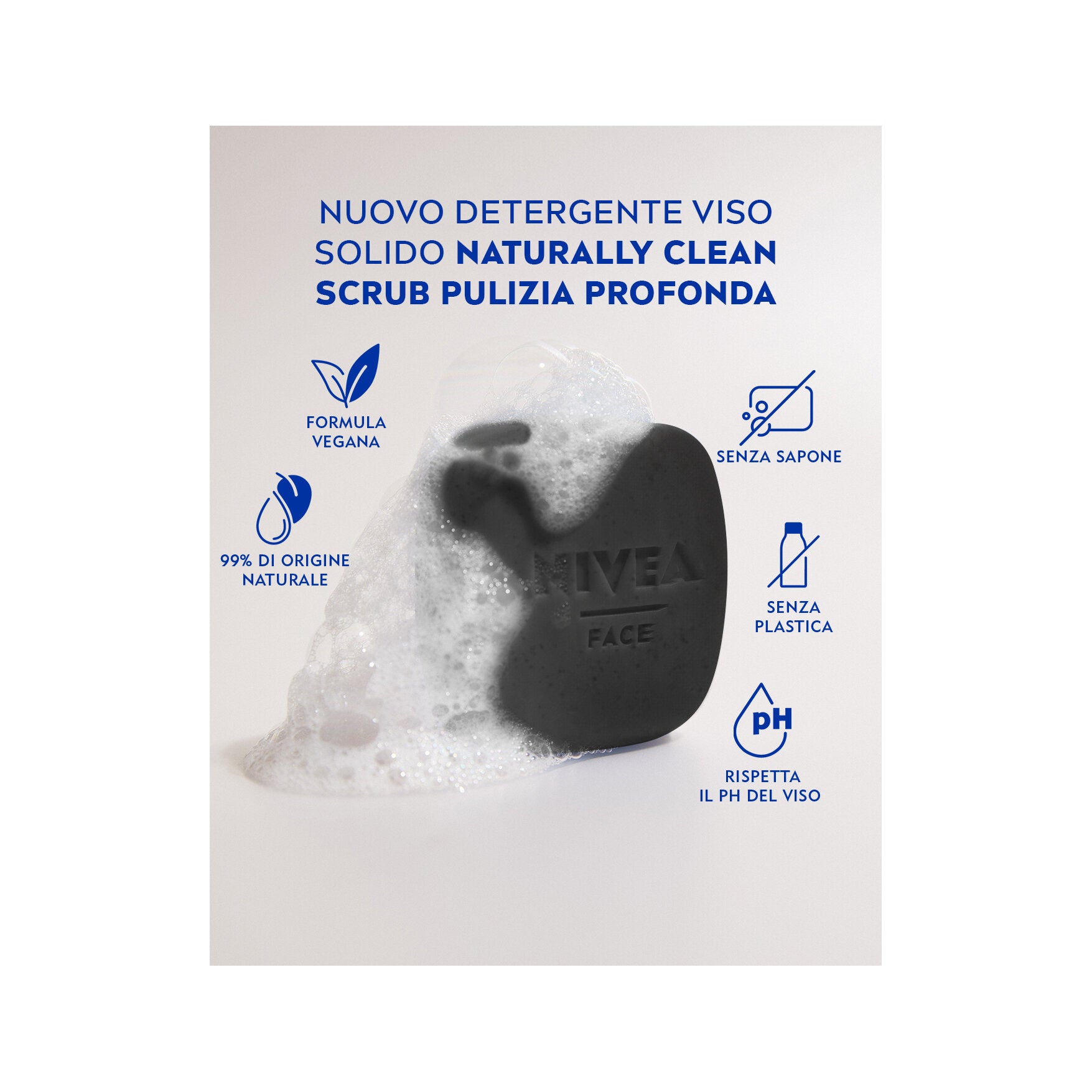 Nivea Naturally Clean Scrub Viso Solido Pulizia Profonda Scrub Detergente Viso Solido 75g-2