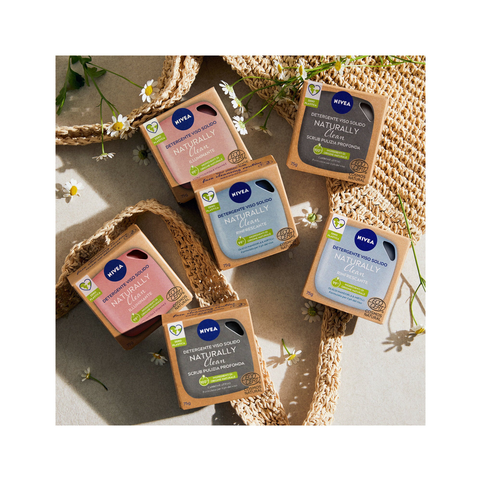Nivea Naturally Clean Scrub Viso Solido Pulizia Profonda Scrub Detergente Viso Solido 75g-4