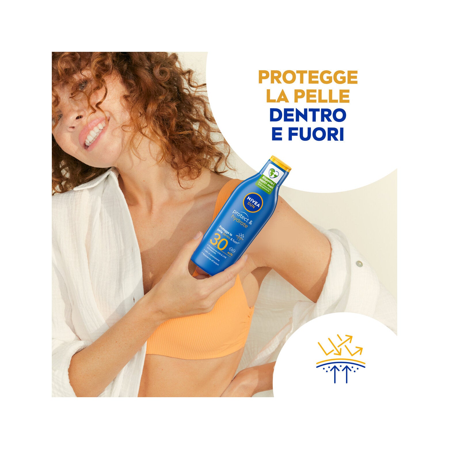 Nivea Sun Latte Solare Protect & Hydrate Fp30 200ml Crema Solare 30 Idratante Per 48 Ore-6