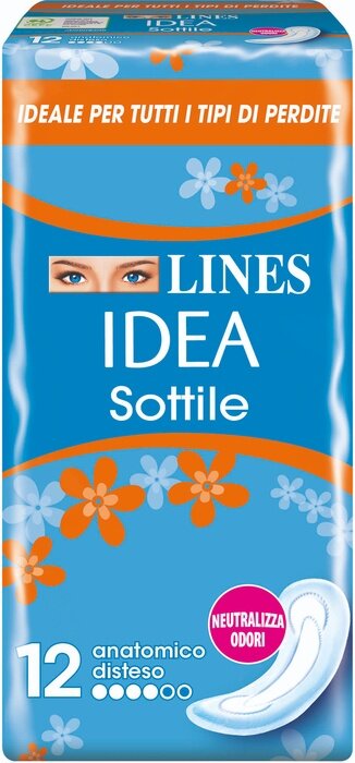 Lines idea Sottile Anatomico 12 Assorbenti-1