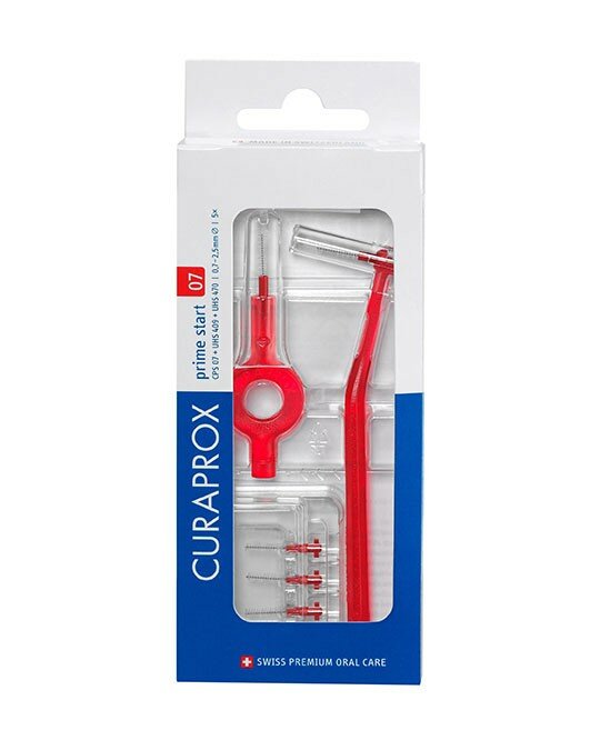 Curaprox Prime Start 07 Set 5 scovolini interdentali 2.5 mm + 1 maniglia UHS 409 + 1 maniglia UHS 470-7