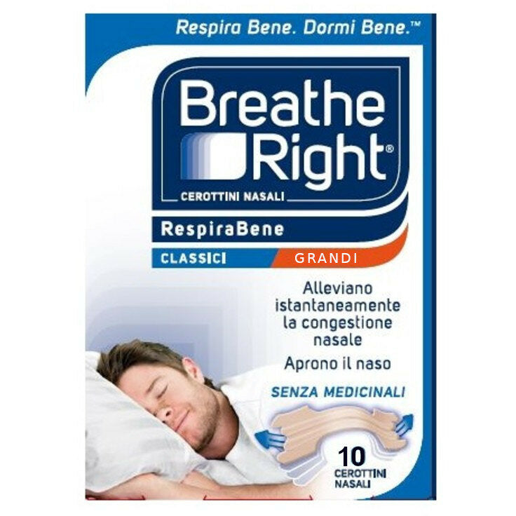 Breathe Right Classic cerottini nasali senza medicinali misura grande 10 pezzi-2