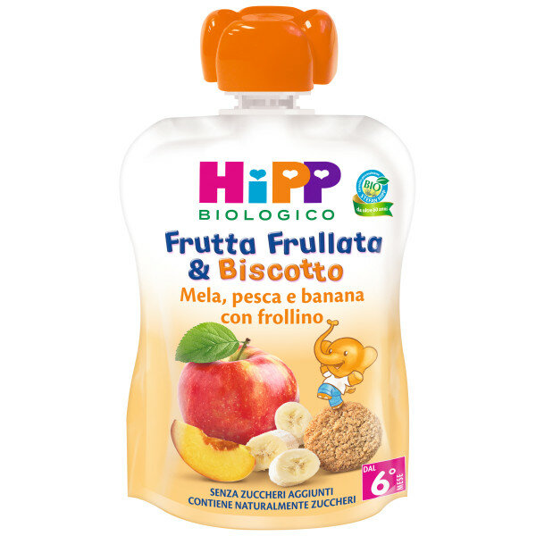 Hipp Frutta Frullata Mela Pesca Banana Frollino 90ml 6 Mesi+-2
