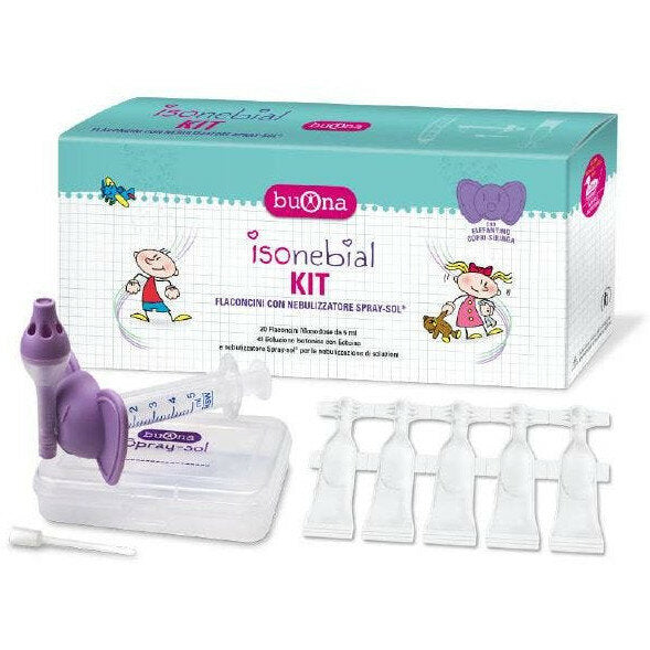 Buona Isonebial Kit nebulizzatore spray-sol +20 flaconcini da 5ml-2