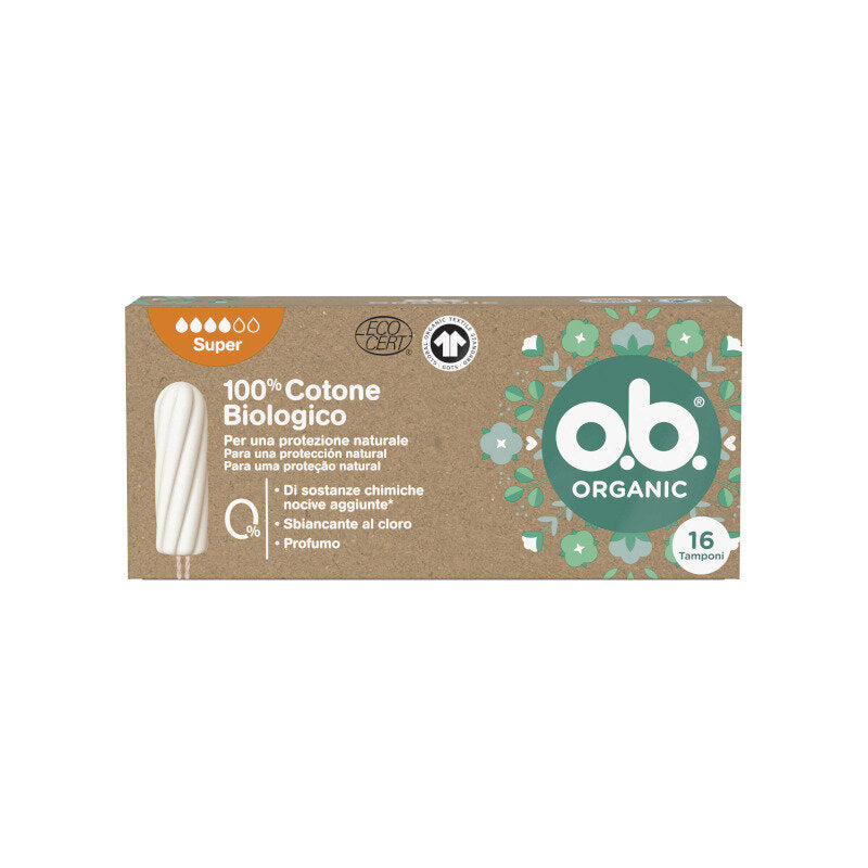 O.b. Assorbenti Interni Organic Super 100% Cottone Biologico 16 Tamponi color White-17