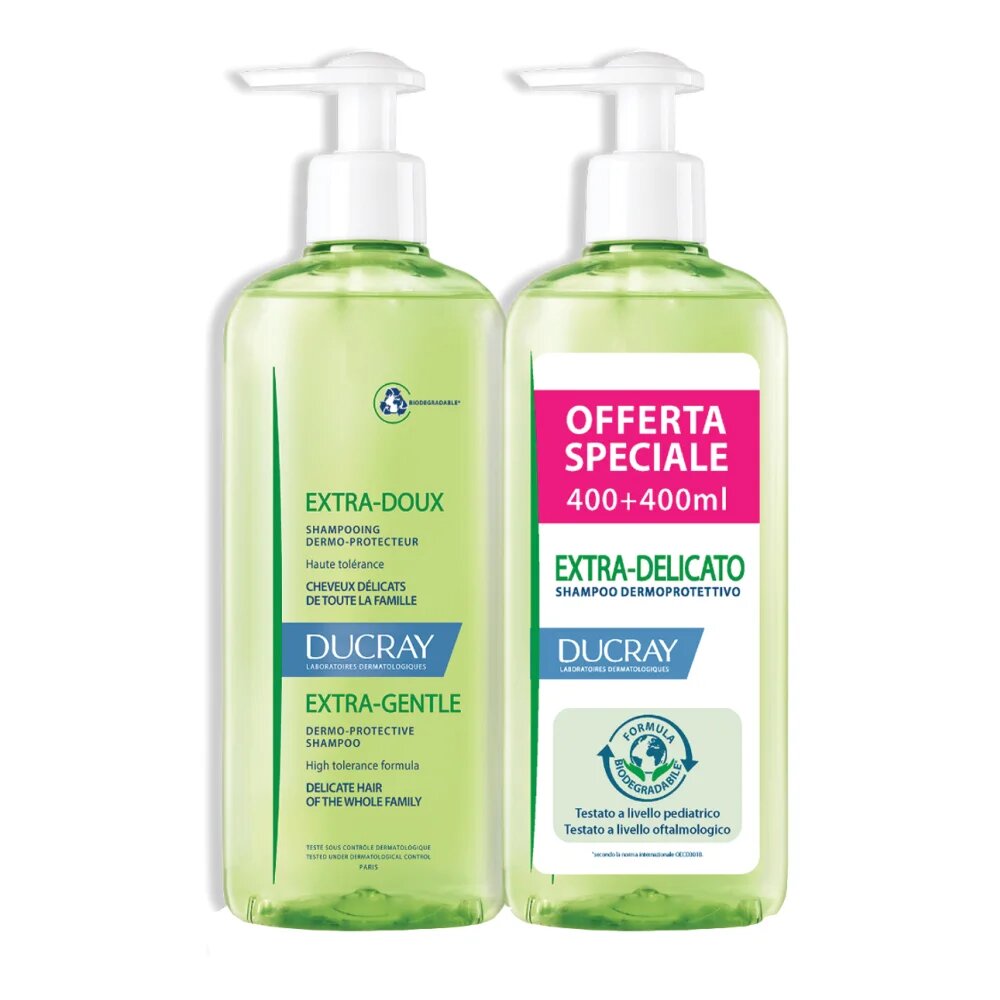 Ducray Extra Delicato Shampoo Dermoprotettivo 2x400ml-1