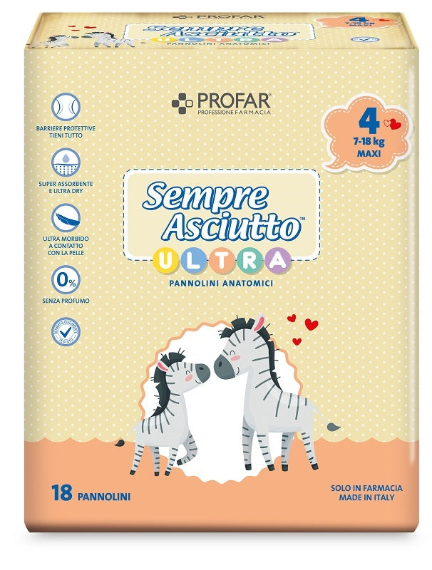 Pannolini Profar Sempre Asciutto Ultra Maxi 7/18 kg 18 Pezzi-0