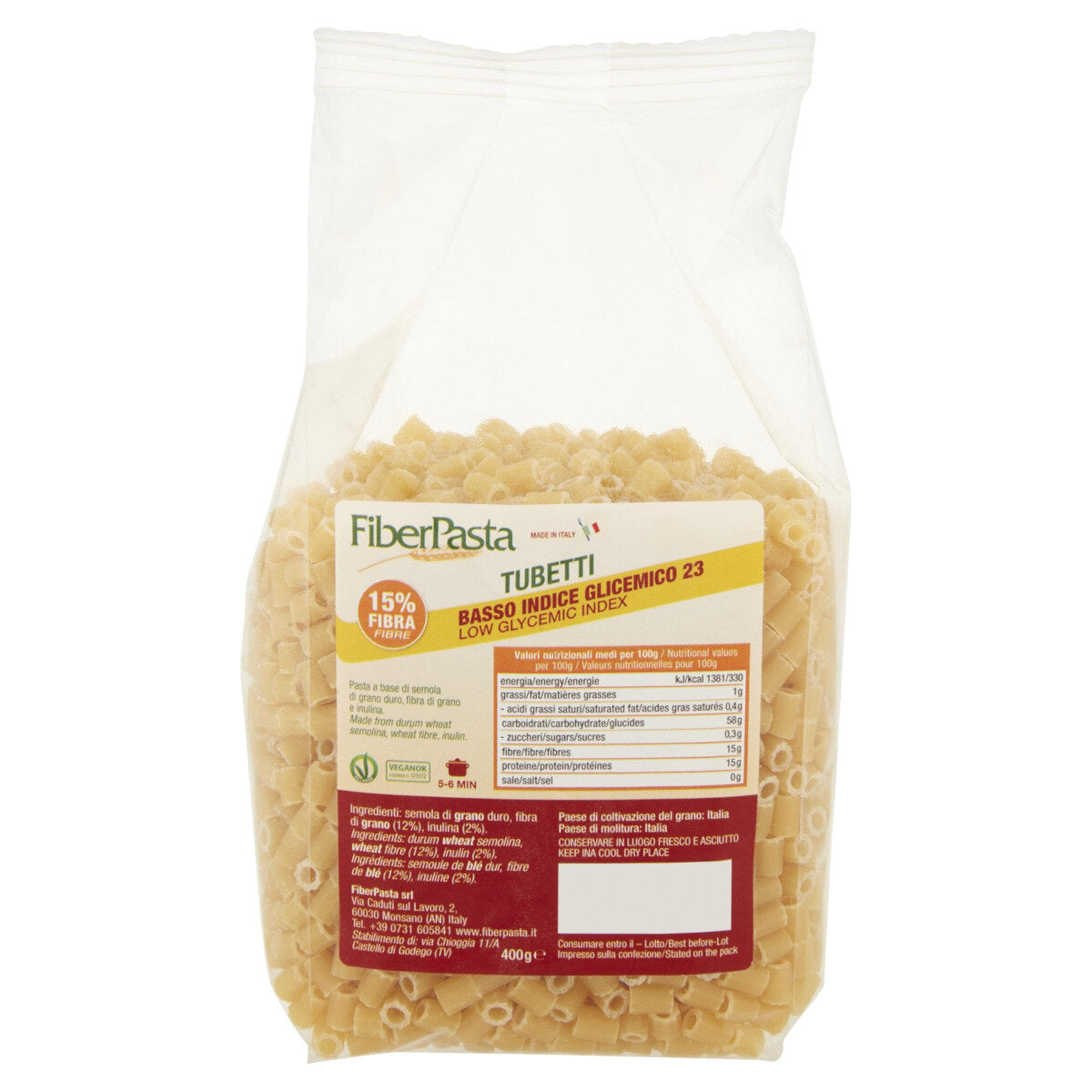 FiberPasta Tubetti Da Brodo 400g-1