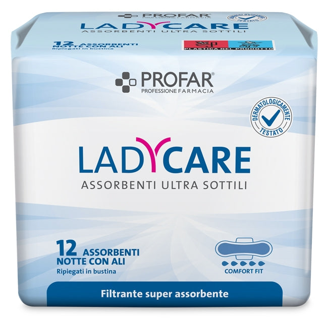 Ladycare Assorbenti Notte con Ali 12 Pezzi Profar-0