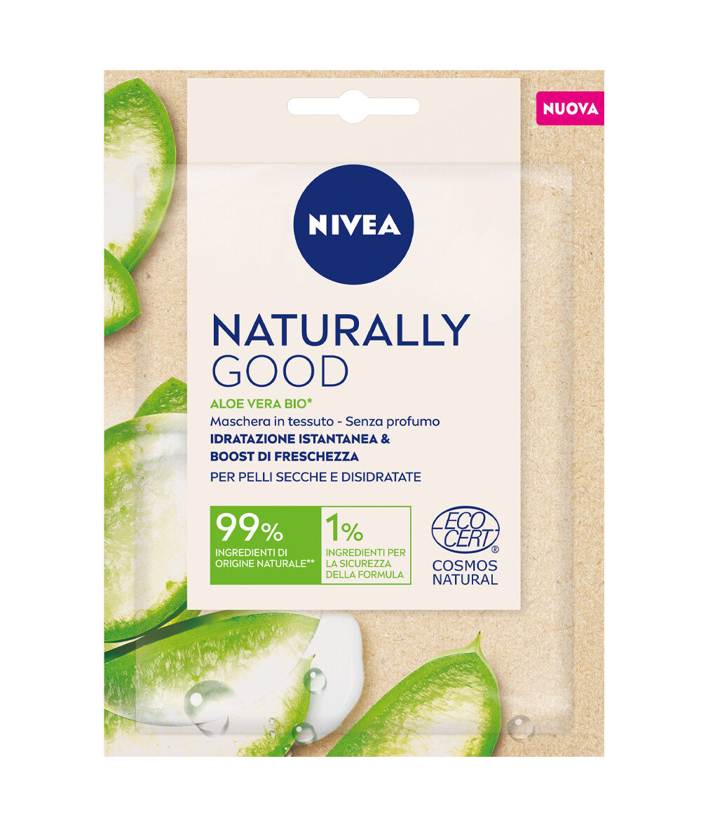 Nivea Naturally Good Aloe Vera Bio Maschera Viso in Tessuto 1 Pezzo Maschera Per Cura Della Pelle-3