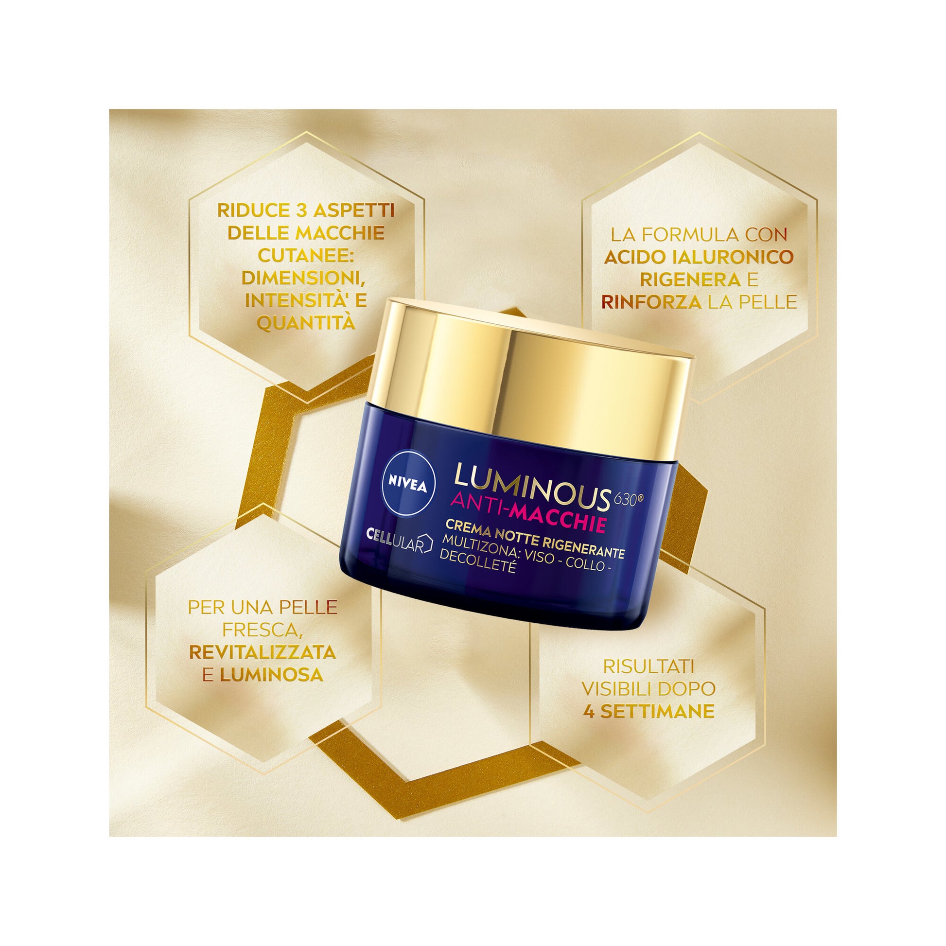 Nivea Cellular Luminous630 Anti-macchie Crema Viso Notte Rigenerante 50 ml Crema Antimacchia Viso-15