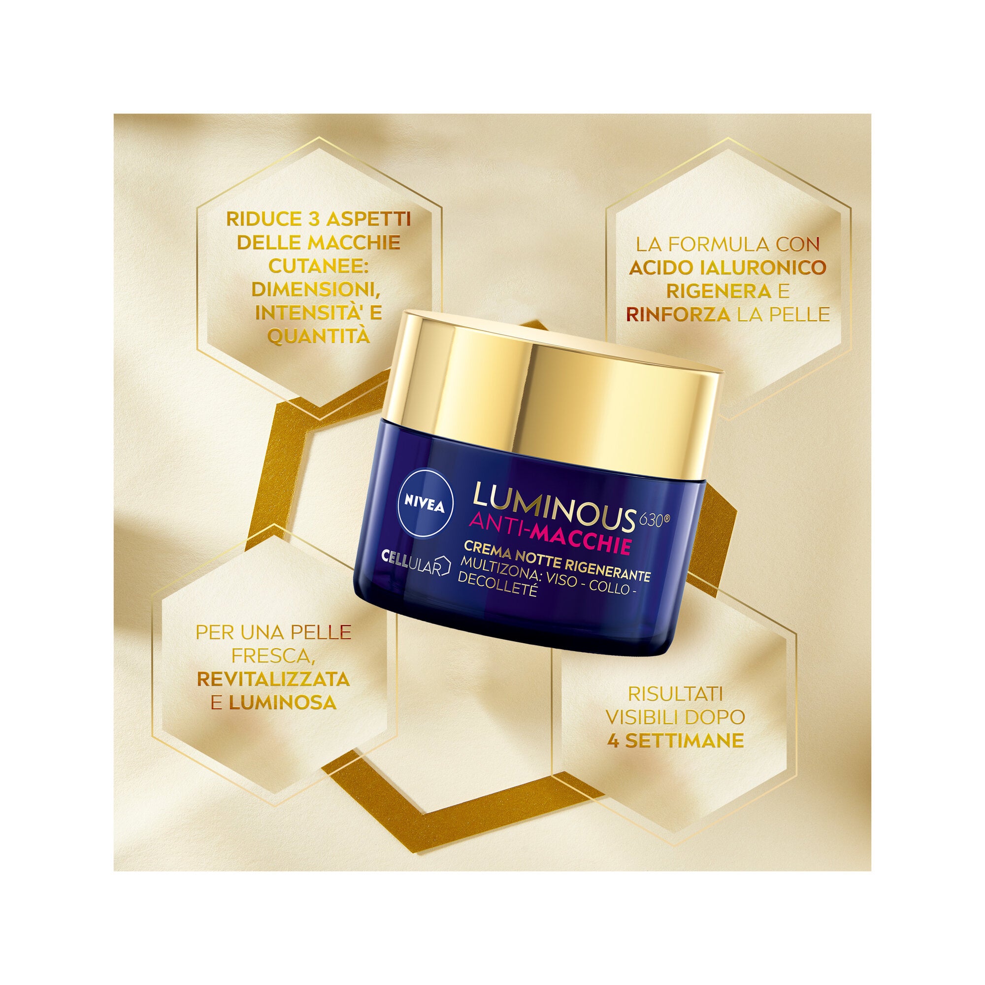 Nivea Cellular Luminous630 Anti-macchie Crema Viso Notte Rigenerante 50 ml Crema Antimacchia Viso-15