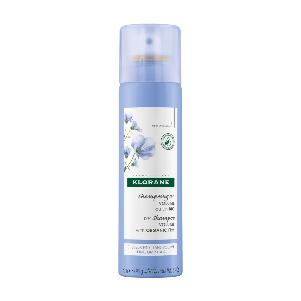 Klorane Shampoo Secco Volume al Lino Bio 150ml-8