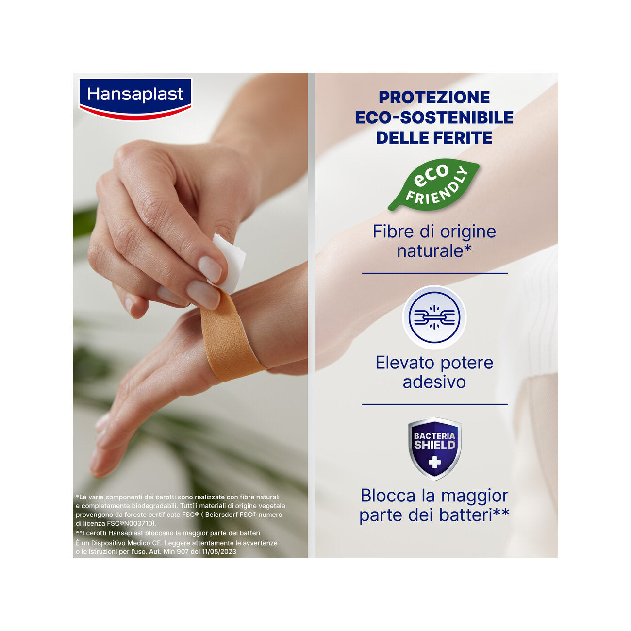 Hansaplast Cerotti Green & Protect Striscia Impermeabili E Sostenibili 1mx6cm 10 Pezzi-2