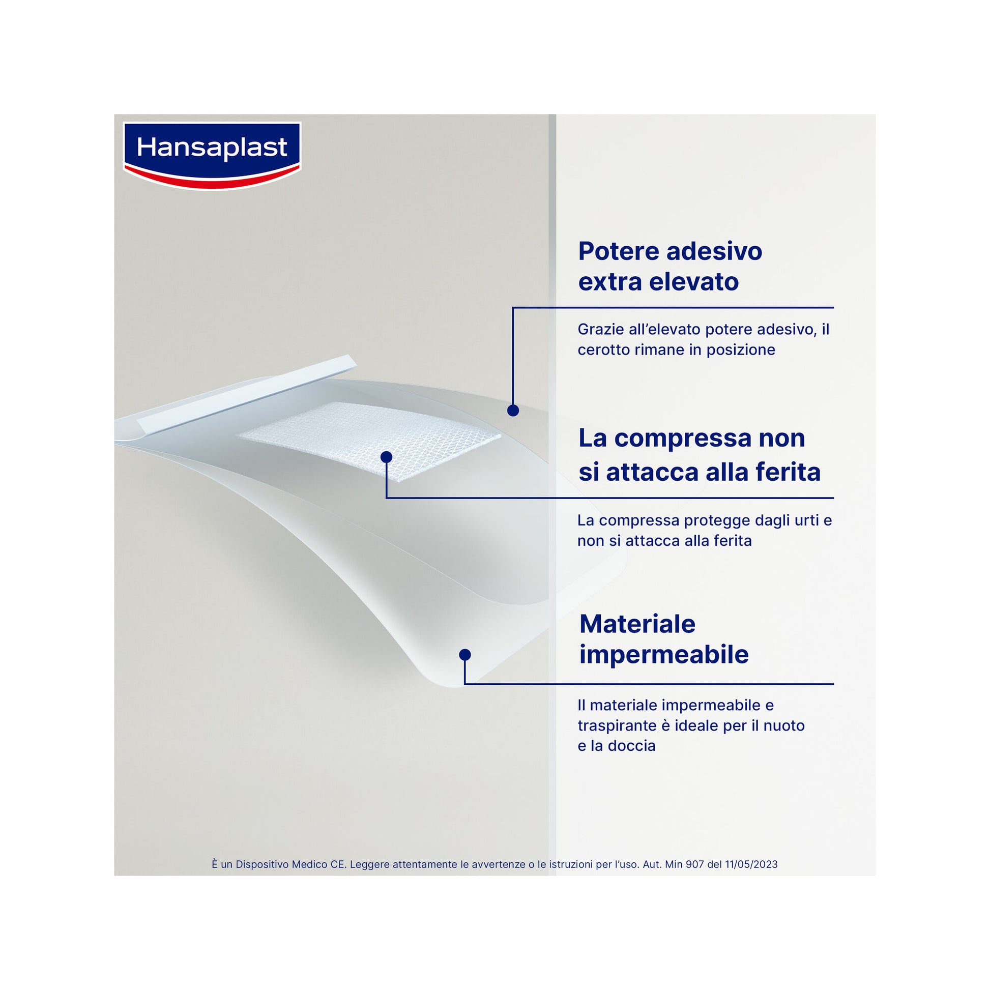 Hansaplast Cerotti Aqua Protect XXL Impermeabili Per Grandi Ferite 8x10cm 5 Pezzi-3