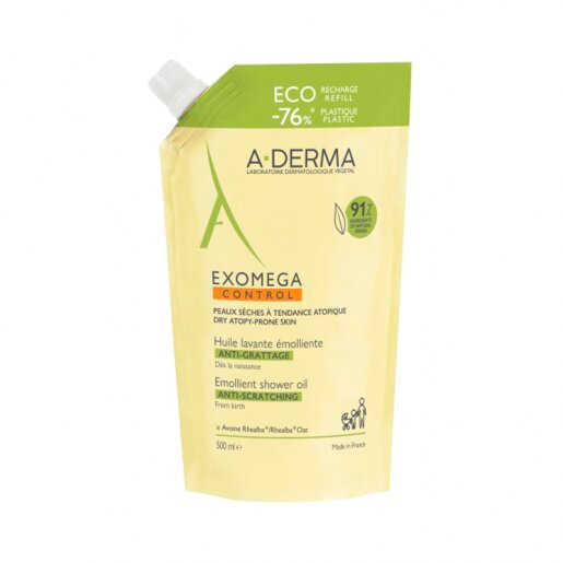 A-Derma Exomega Control Olio Lavante Emolliente Ricarica 500ml-2