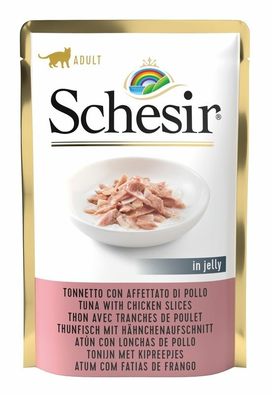 Schesir Tonnetto Con Affettato Di Pollo In Jelly CIbo Umido Gatti Adulti Bustina 85g-2