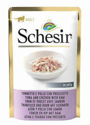 Schesir Tonnetto E Pollo Con Prosciutto In Jelly Cibo Umido Gatti Adulti Bustina 85g-2