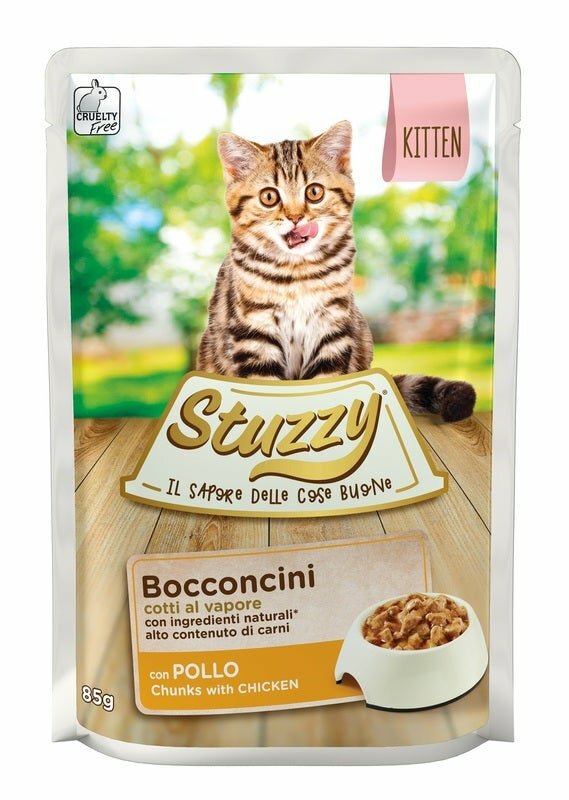 Stuzzy Bocconcini Con Pollo Cibo Umido Gattini Bustina 85g-2