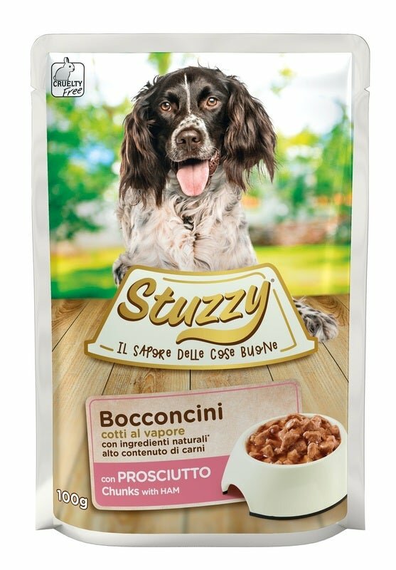 Stuzzy Bocconcini Con Prosciutto Per Cani Adulti Bustina 100g-2