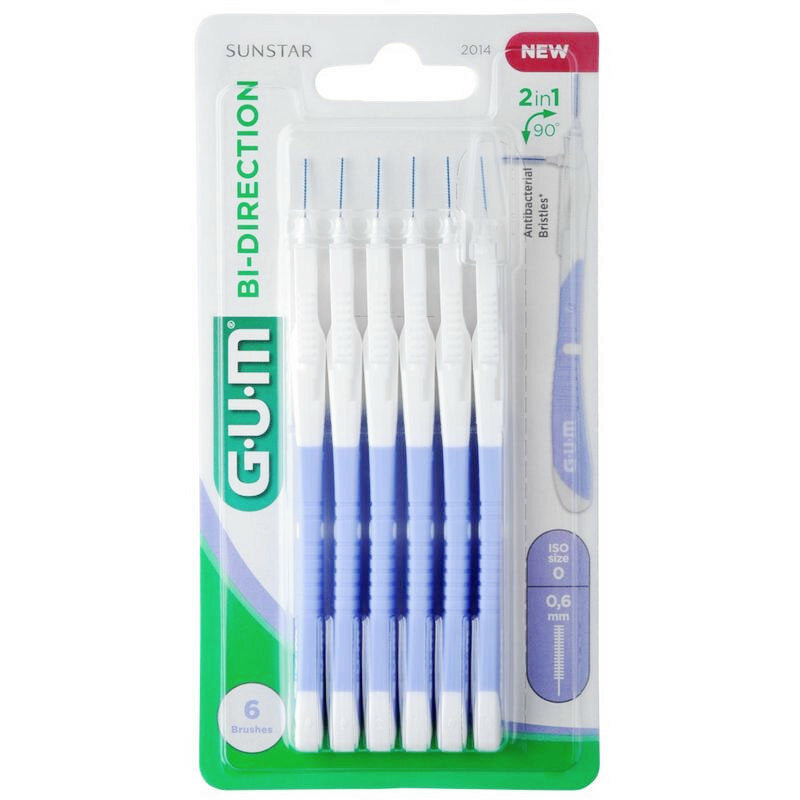 Gum Bi-Direction scovolino interdentale 0.6mm 6 pezzi-2