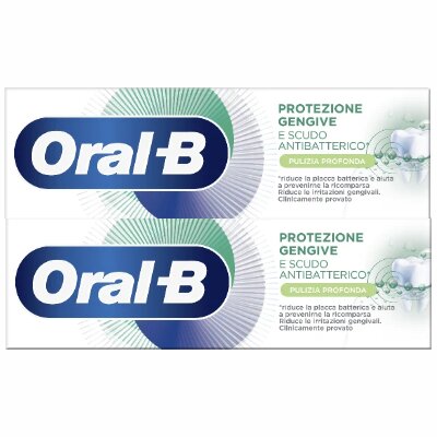 Oral-B Protezione Gengive e Scudo Antibatterico Pulizia Profonda dentifricio bipack 2x75ml-2