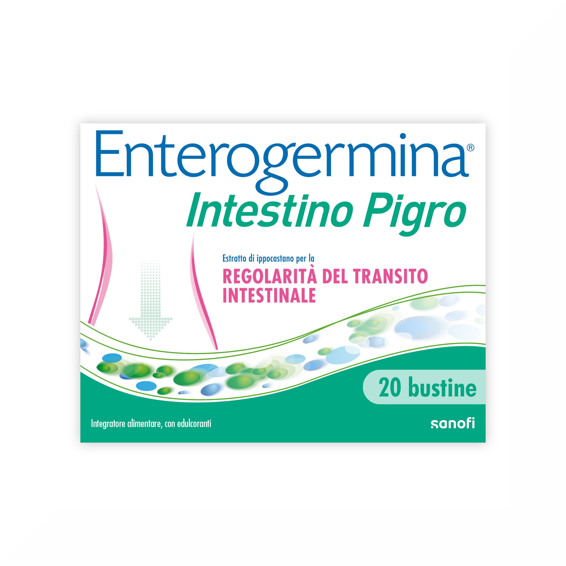 Enterogermina Intestino Pigro Fermenti Lattici, Probiotici, Prebiotici, FOS, Integratore Regolarità Intestinale 20 bustine-1