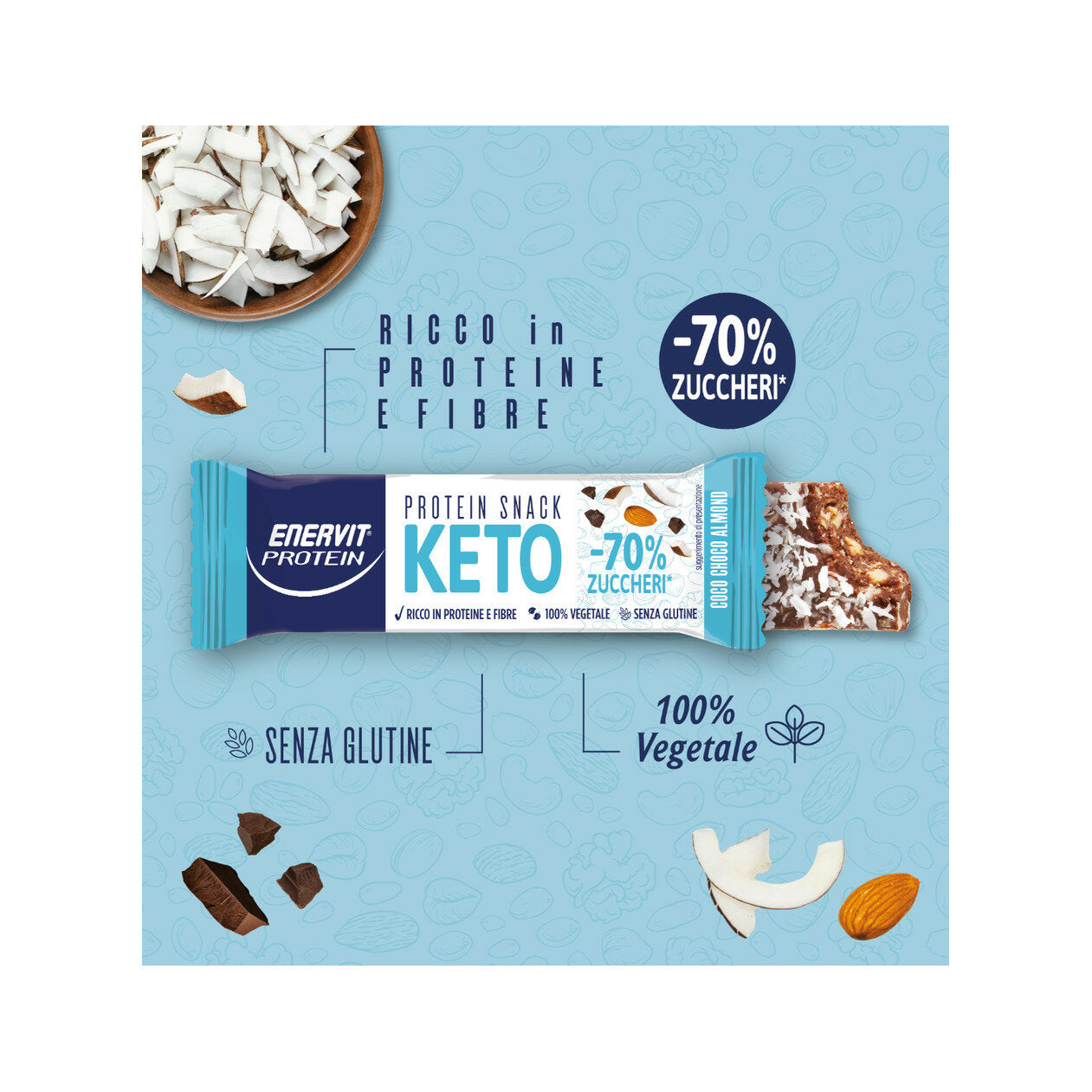 Enervit Protein Snack Keto Coco Choco Almond 35g-2