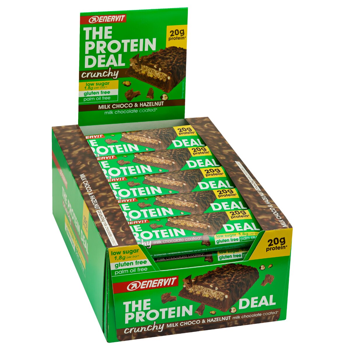 Enervit The Protein Deal Protein Bar Crunchy Nocciole 25 Barrette Da 55g-1