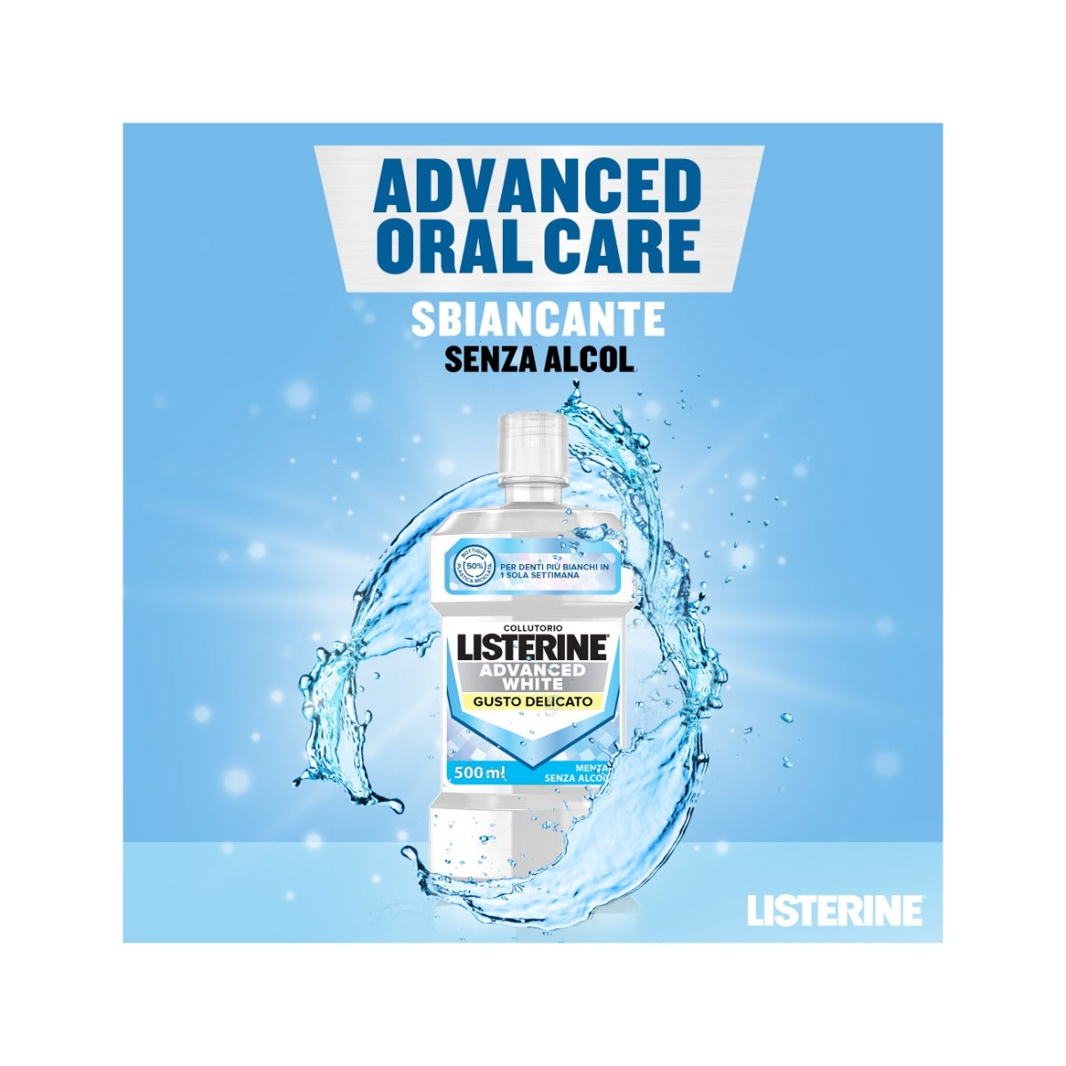 Listerine Advanced White Collutorio Gusto Delicato 500ml-4