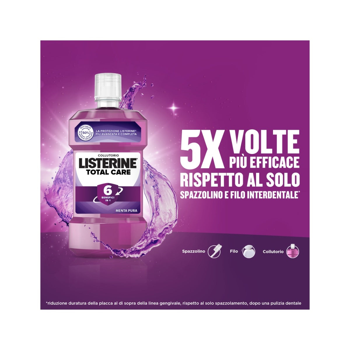 Listerine Total Care 6in1 collutorio gusto menta pura 500ml-8