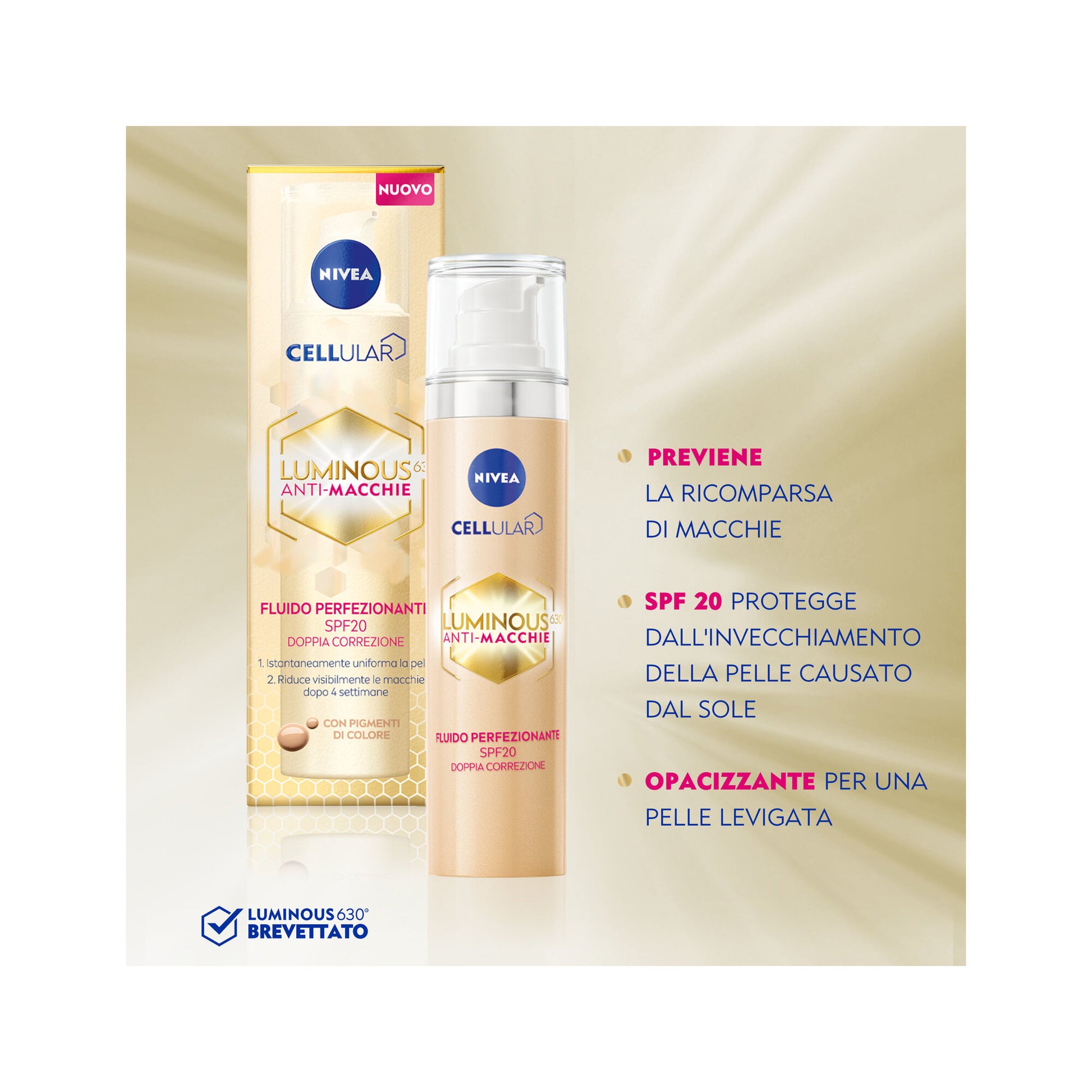 Nivea Cellular Luminous630 Anti-macchie Fluido Perfezionante 40 ml Crema Viso Colorata Spf20-4