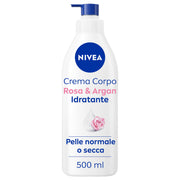 Nivea Crema Corpo Idratante Rosa & Argan Idratante 72h Profumata Alla Rosa 500ml-1