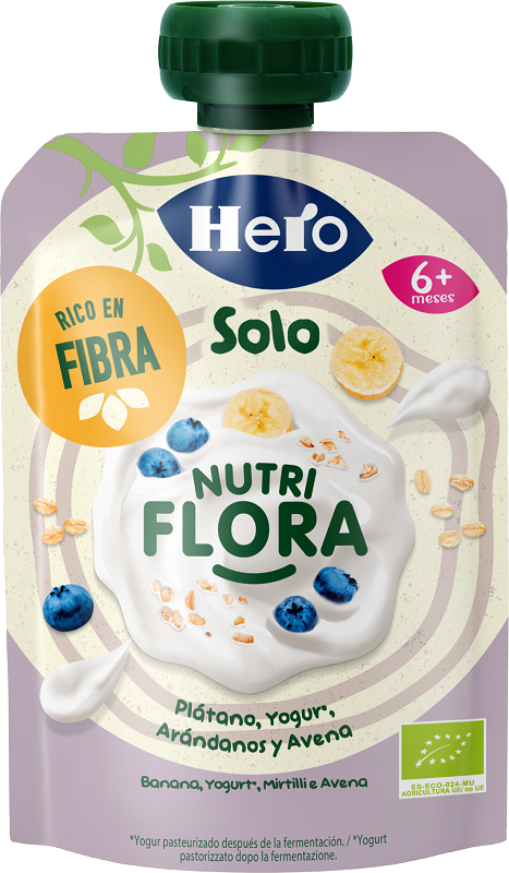 Hero Baby Solo Pouch Nutriflora Yogurt Banana Avena Mirtilli 100 g-0