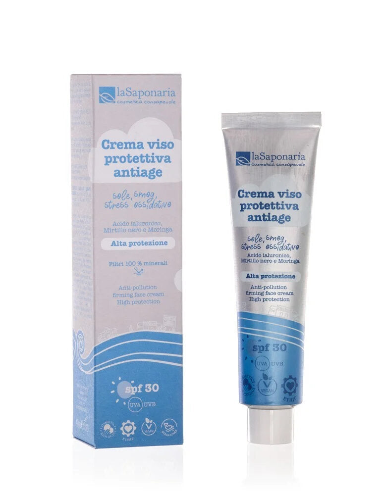 La Saponaria Crema Viso Protettiva Anti Age SPF30 Con Acido Ialuronico 40ml-2