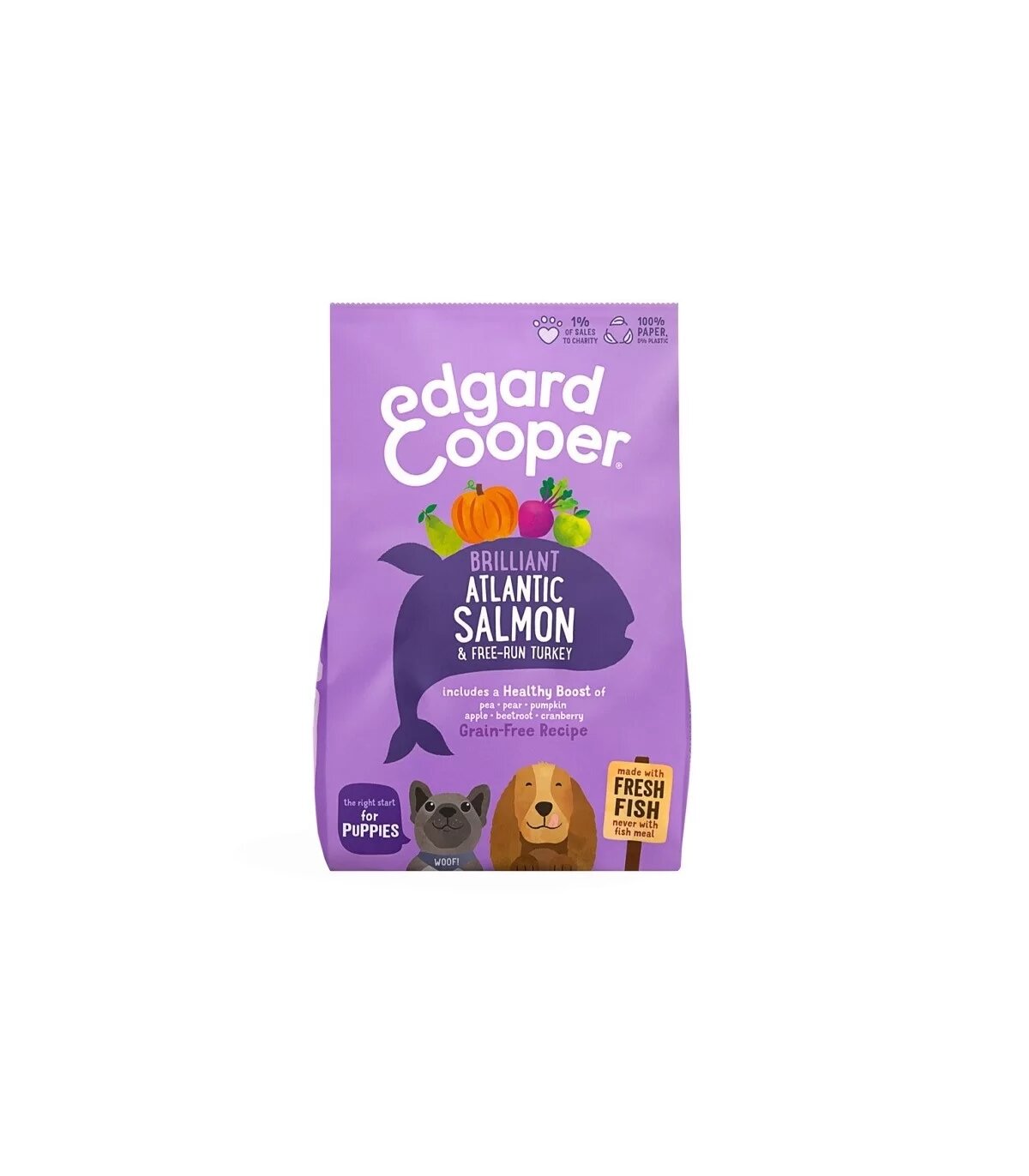 Edgard & Cooper Puppy Salmone E Tacchino Allevato A Terra Senza Cereali Crocchette per Cani 2,5 Kg-7