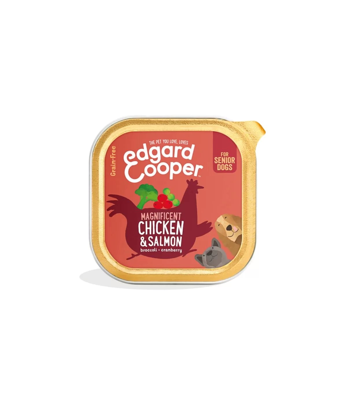 Edgard & Cooper Senior Pollo E Salmone Senza Cereali Cibo Umido per Cani 150g-3