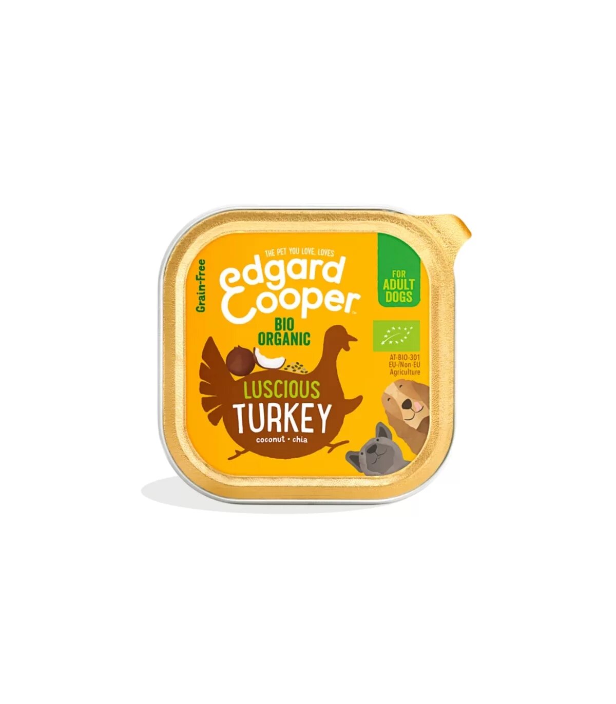 Edgard & Cooper Adult Tacchino Biologico Senza Cereali Cibo Umido per Cani 100g-3