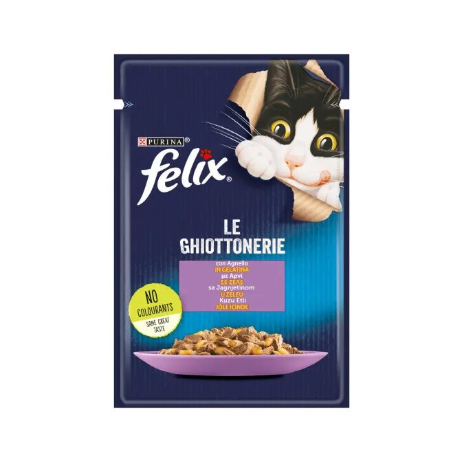 Purina Felix Le Ghiottonerie Gusto Agnello Cibo Umido Gatti Adulti Busta 85g-6