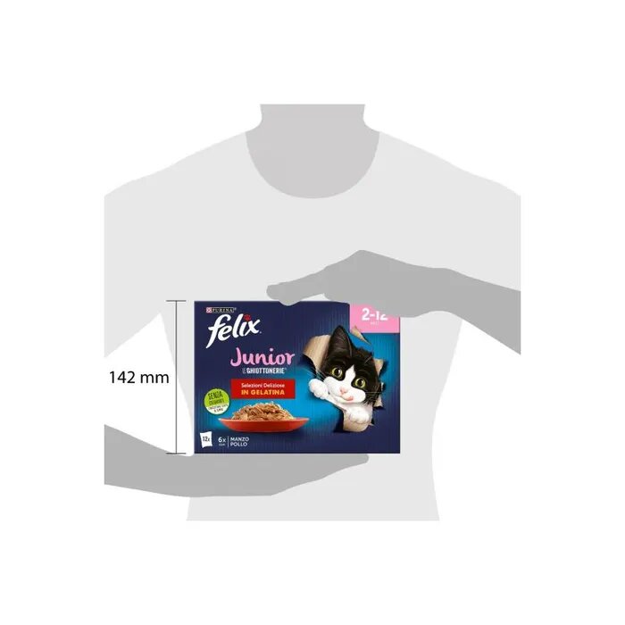 Purina Felix Le Ghiottonerie Junior Gusto Manzo/Pollo Cibo Umido Per Gattini Busta 12x85g-6