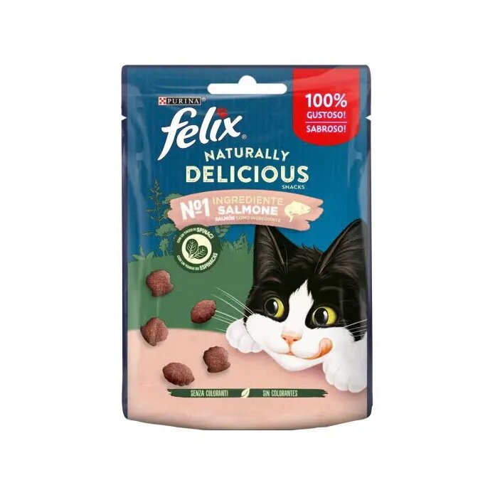 Purina Felix Naturally Delicious Gusto Salmone Cibo Umido Gatti Adulti Busta 50g-6