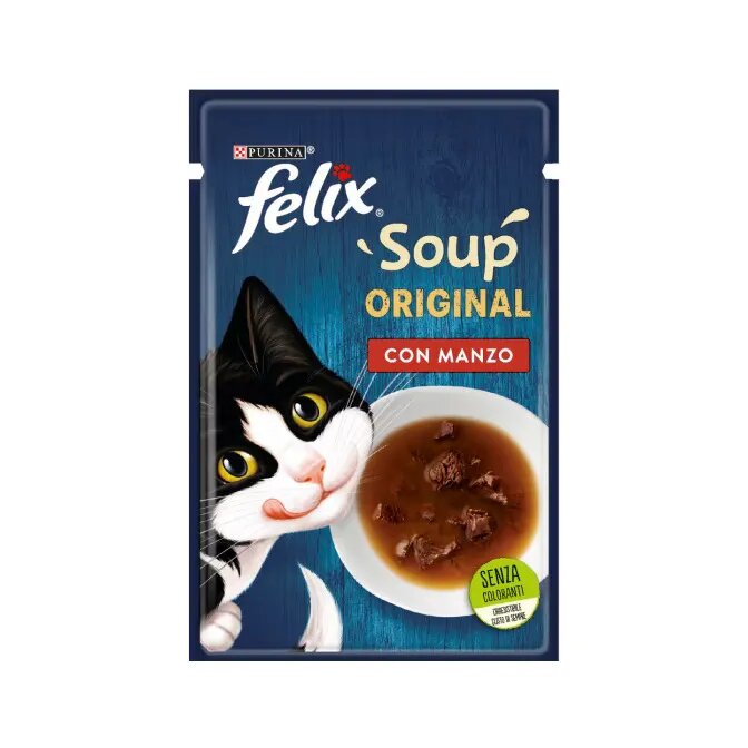 Purina Felix Soup Gusto Manzo Cibo Umido Gatti Adulti Busta 48g-6