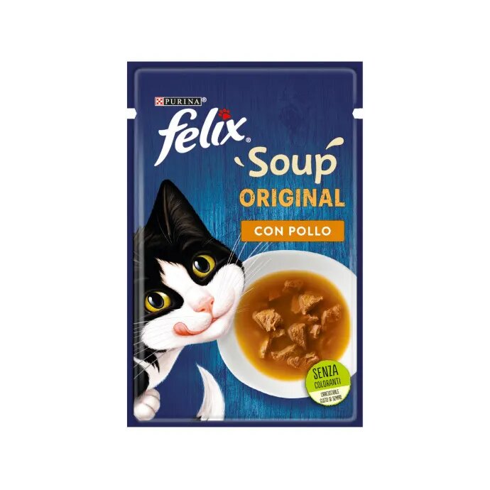 Purina Felix Soup Gusto Pollo Cibo Umido Gatti Adulti Busta 48g-2