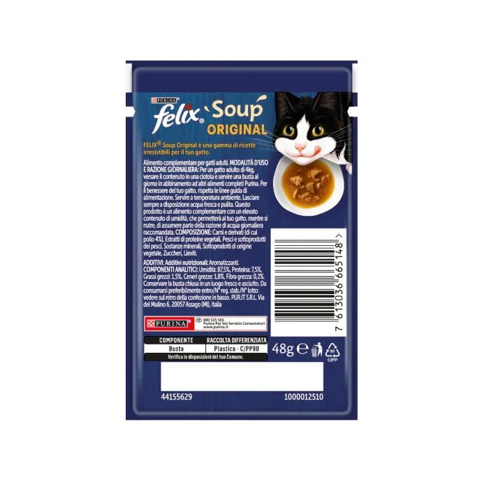 Purina Felix Soup Gusto Pollo Cibo Umido Gatti Adulti Busta 48g-4